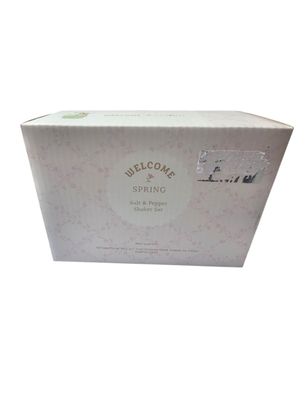 “Welcome Spring” CUPCAKE RABBIT Salt and Pepper pink & Blue Shaker Set NIB - Picture 2 of 6